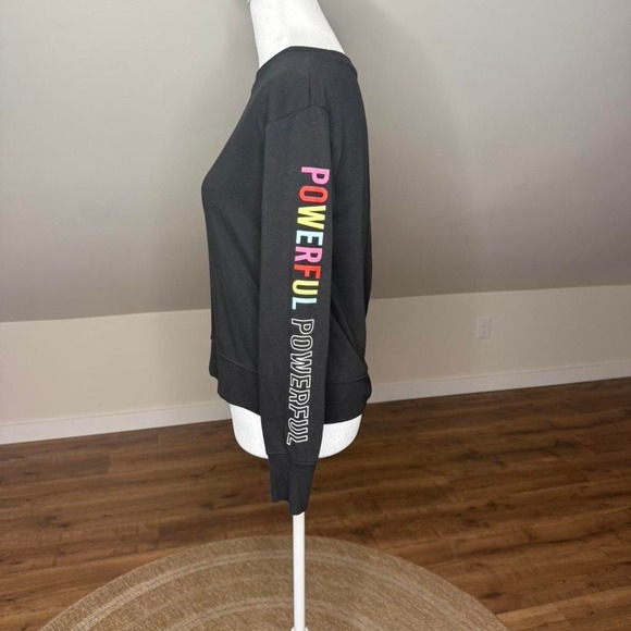 Tops - Xersion black long sleeve shirt with rainbow "powerful" tex